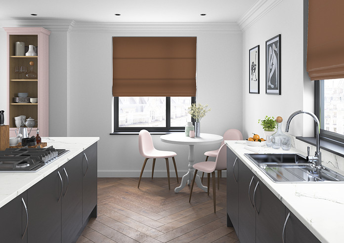 Faux Suede, Latte - Roman Blind - Image 5